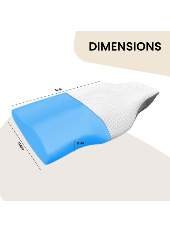 Orthopedic Memory Foam Cervical Pillow for Neck & Shoulder Pain, Contoured Gel Support Pillow for Side and Back Sleepers – Standard Size - Image 2